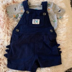 Dino Overalls- Short Sleeve 🦕